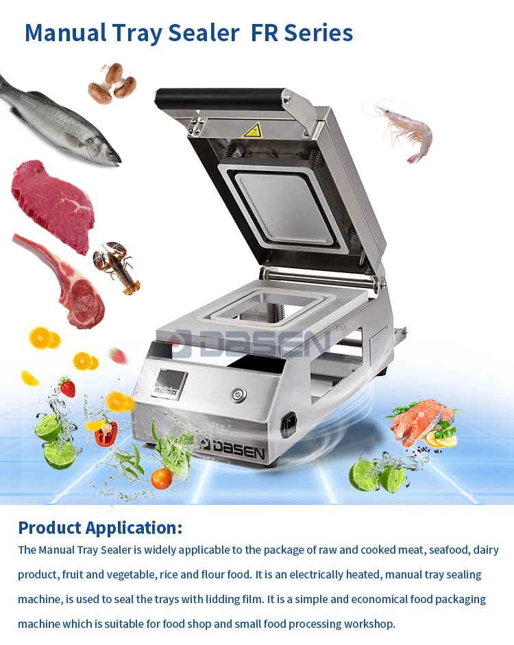 Food Meat Manual Tray Sealer Meal Tray Sealing Machine Table Top Tray