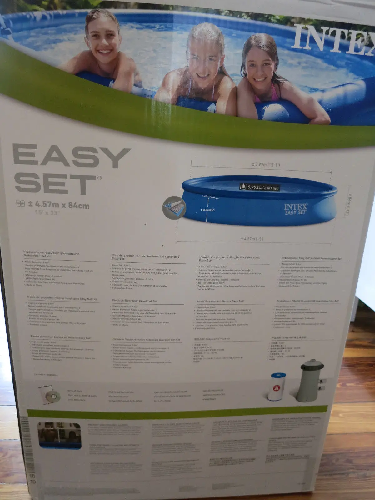 Intex 28158 15ft X 33in Inflatable Easy Set Above Ground Swimming Pool ...