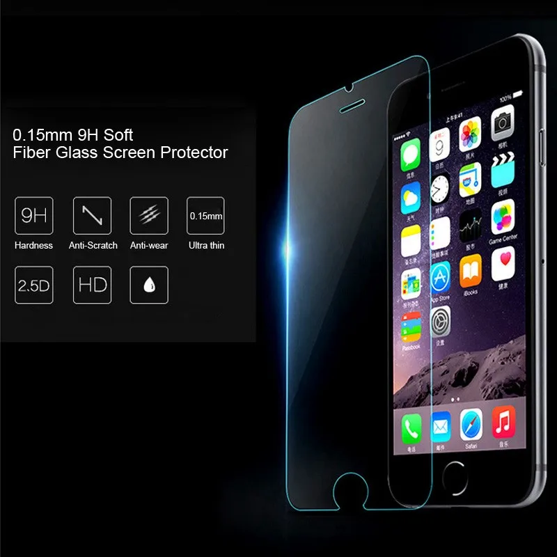 High quality 0.15mm HD Fiber Glass Screen Protector for iphone 7 / 7plus Soft fiberglass film