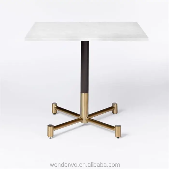 White Marble Rectangular Bistro Table Coffee Restaurant White Marble Rectangular Bistro Table