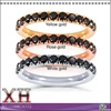 925 silver Black Cubic Zirconia Comfort Fit Flame French Pave Band Ring