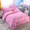 China Supplier Home Textile Printed Duvet Cover 100% Polyester Microfiber Pink Duvet Cover Set