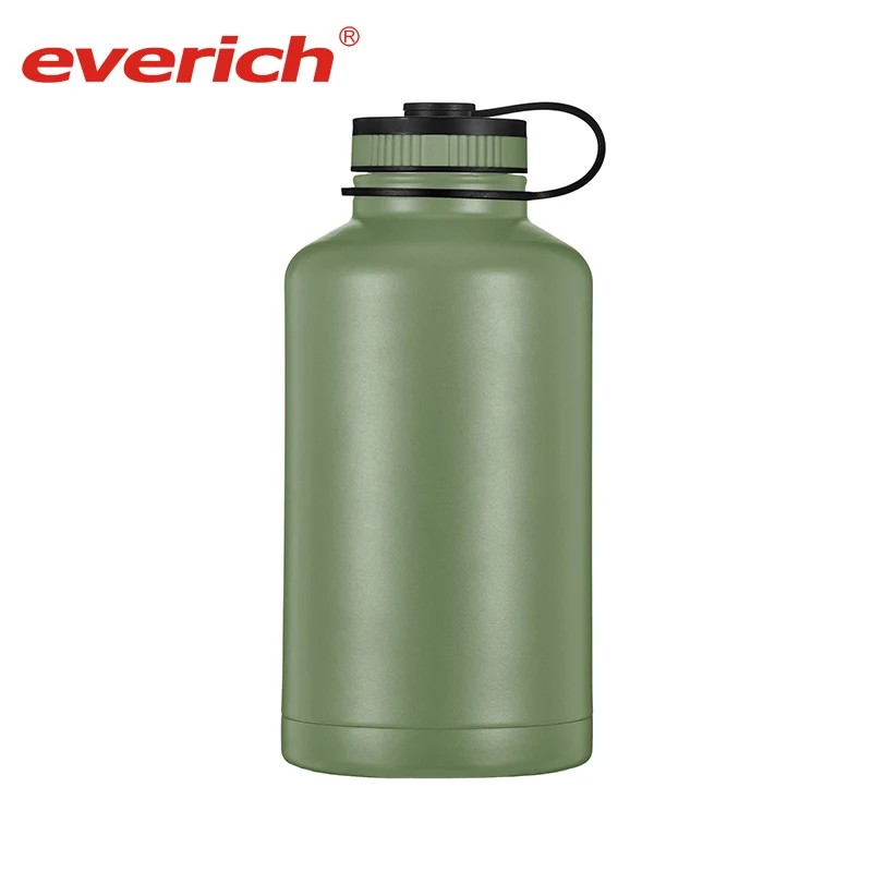 Stainless Steel 1 Gallon Water Bottle/green Canteen Water Bottle/64 Oz 1 Gallon Stainless Steel Canteen