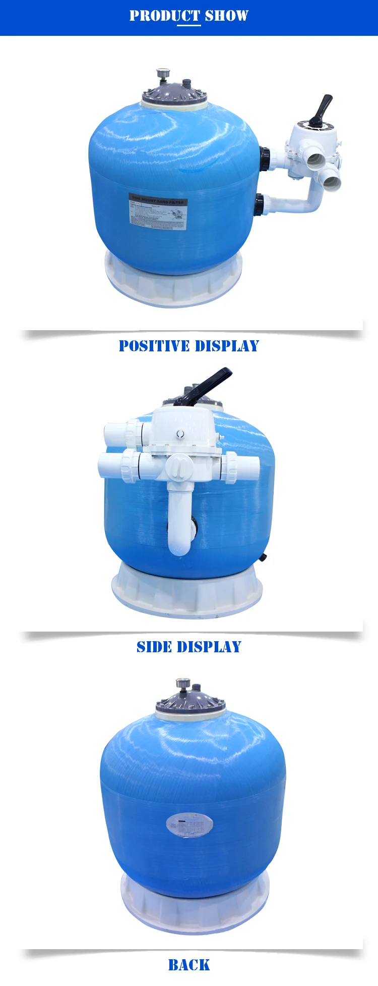Swimming Pool Equipment Large Fiberglass Sand Filter Products from