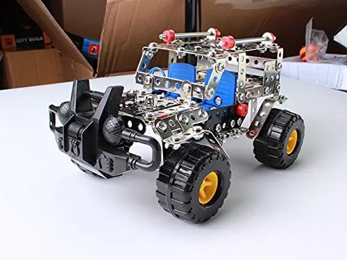 Borang Creative DIY Construction Building Kit Metal Jeep Vehicle Car Model Educational Toy 262pcs with tools for 8 Years & Up