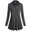 New Fashion Miusey Women Long Sleeve Cowl Neck Form Fitting Casual Tunic Top Blouse