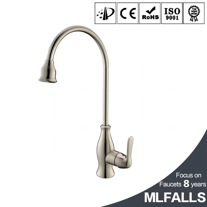 Bathroom sink kitchen wire drawing hot and cold taps copper core tube rotating no lead brushed nickel kitchen sink faucet