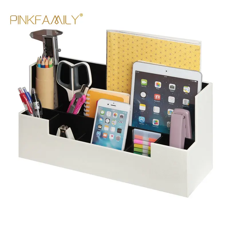 White leather multi-functional vinyl record office storage box