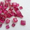Good quality square princess cut synthetic red corundum ruby #5