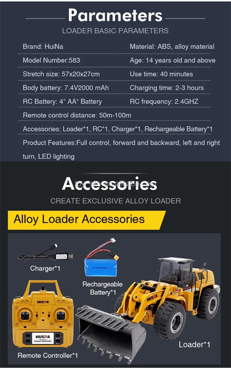 HUINA 1:14 RC-Lader Mit Sound & Licht - Mega Realistischer Bagger Für Echte Baustellen-Abenteuer