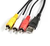 USB to RCA Cable AV Digital signal 3rca Converter Cable For TV VHS VCR DVD Computer Mobile Phone MP3