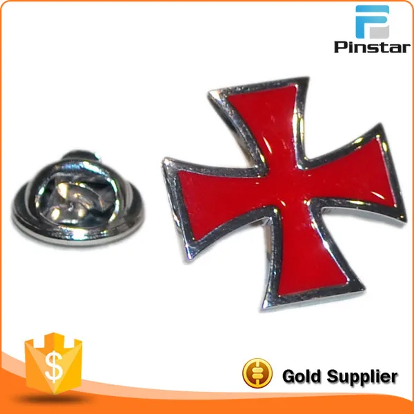 Red Maltese Cross LAPEL PIN BADGE.jpg