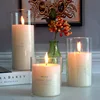 Hot Heat Sale Cylindrical Glass Candlestick for Wedding Centerpieces Brass Candle Holder