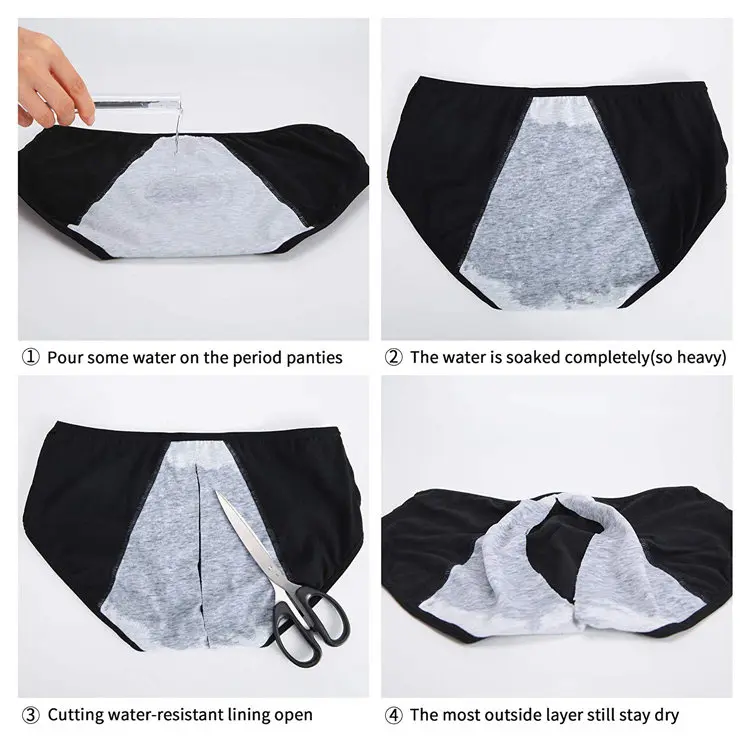 Menstrual Leak Proof Organic Cotton Protective Girls Hipster Underwear