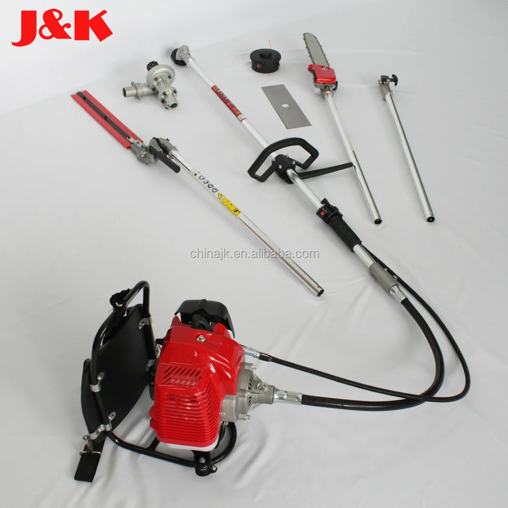 Multifunction 6 in 1 Gas Pole Saw Lawn Mower Backpack 52cc Brush Cutter Pruner 