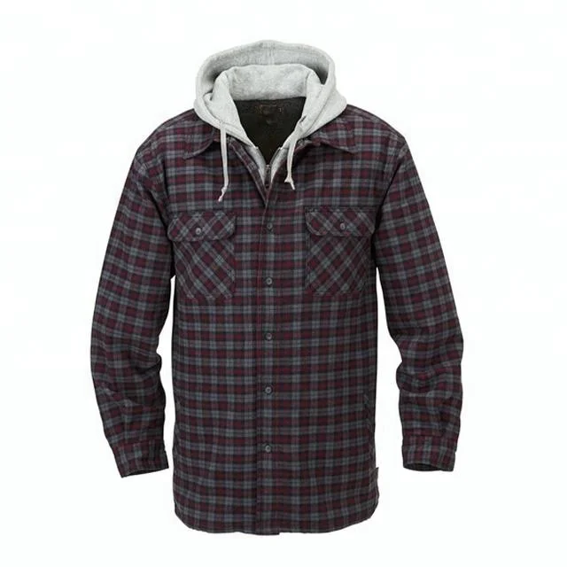 sherpa lined flannel hoodie