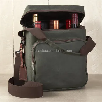Waxed Canvas Waterproof High Quality Fashion Wine Bag Crossbody From China Factory Waxed Canvas Waterproof High Quality Fashion Wine Bag Crossbody From China Factory
