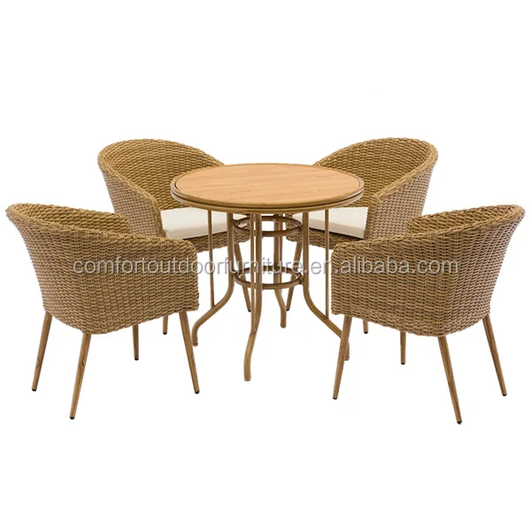 
Outdoor Indoor Use Poly Rattan Furniture Dining Set Four Seats Dining Furniture 