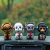 Epoxy Resin Spring Shaking Listenning Music Cute Dog Rabbit Cat Bear Bobble Bubble Head Statues Dolls Toys Car Inside Decoration