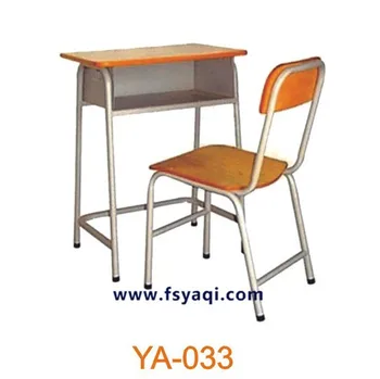 Metal And Wood Material Classroom Desk And Chair General Used