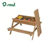 Environmentally friendly stain outdoor picnic wood dining table with bench