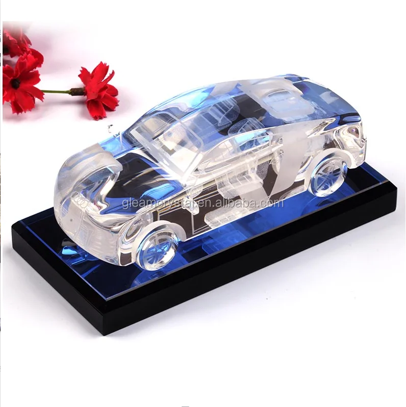 3d Color Famous Crystal Glass Car Model For Gifts & Room Decoration