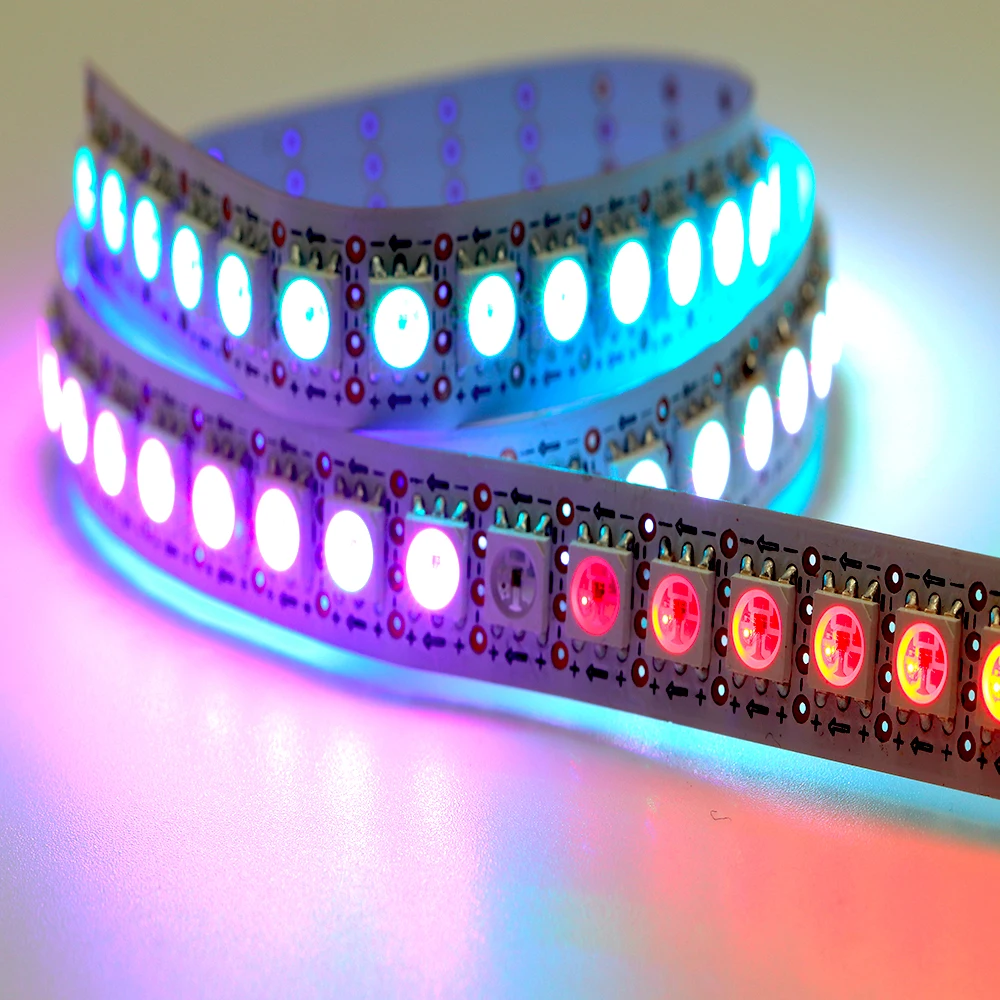 High density Flexible 144led/m RGB apa102 led strip light 5v pixel tape