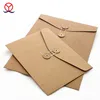 custom design wholesale cardboard handmade china export kraft paper envelope with button and tie string closure
