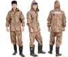 100%waterproof breathable pvc Camo Raincoat with reflective taps on back