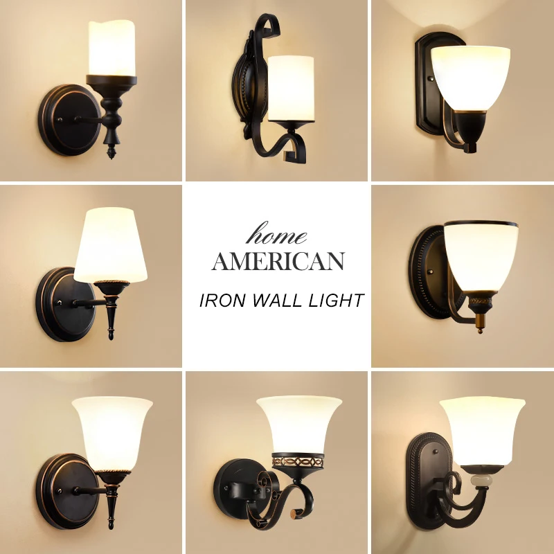 High quality cheap indoor Vintage industrial brushed nickel glass wall lamp for restaurant living room LB3527-1