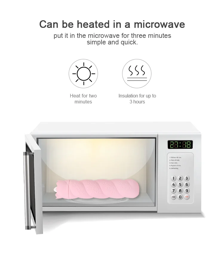 Wholesale Microwave Silicone Long Hot Water Bottle With Fleece Cover