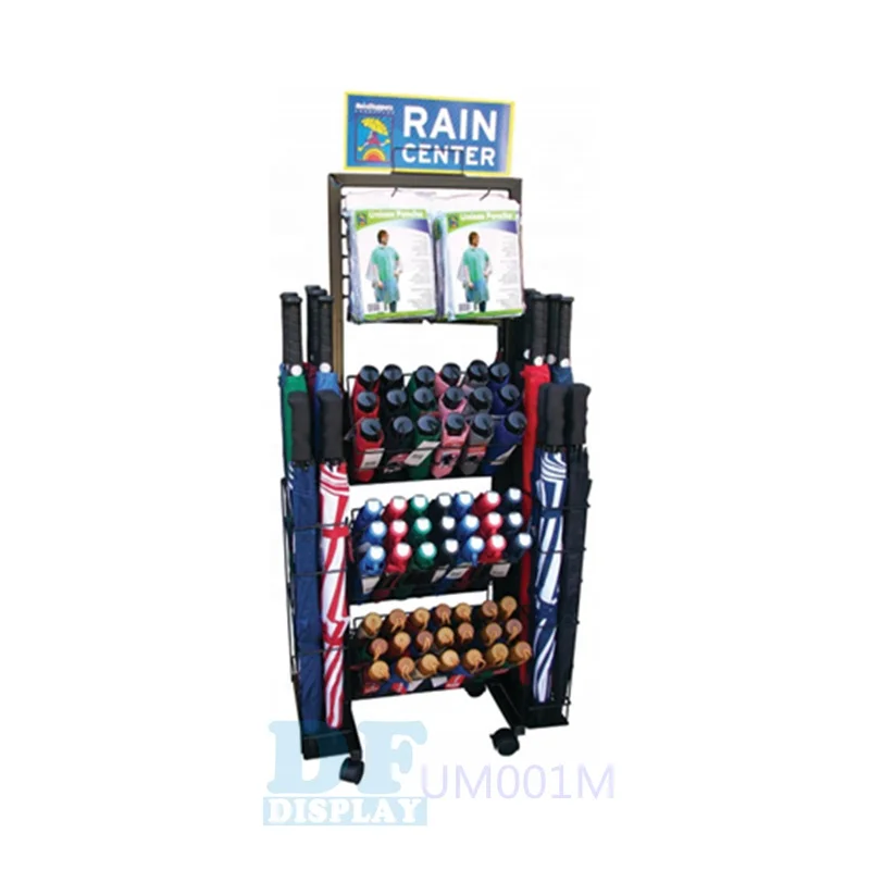 Um016m Free Standing Umbrella Display Metal Rack For Retail Stores