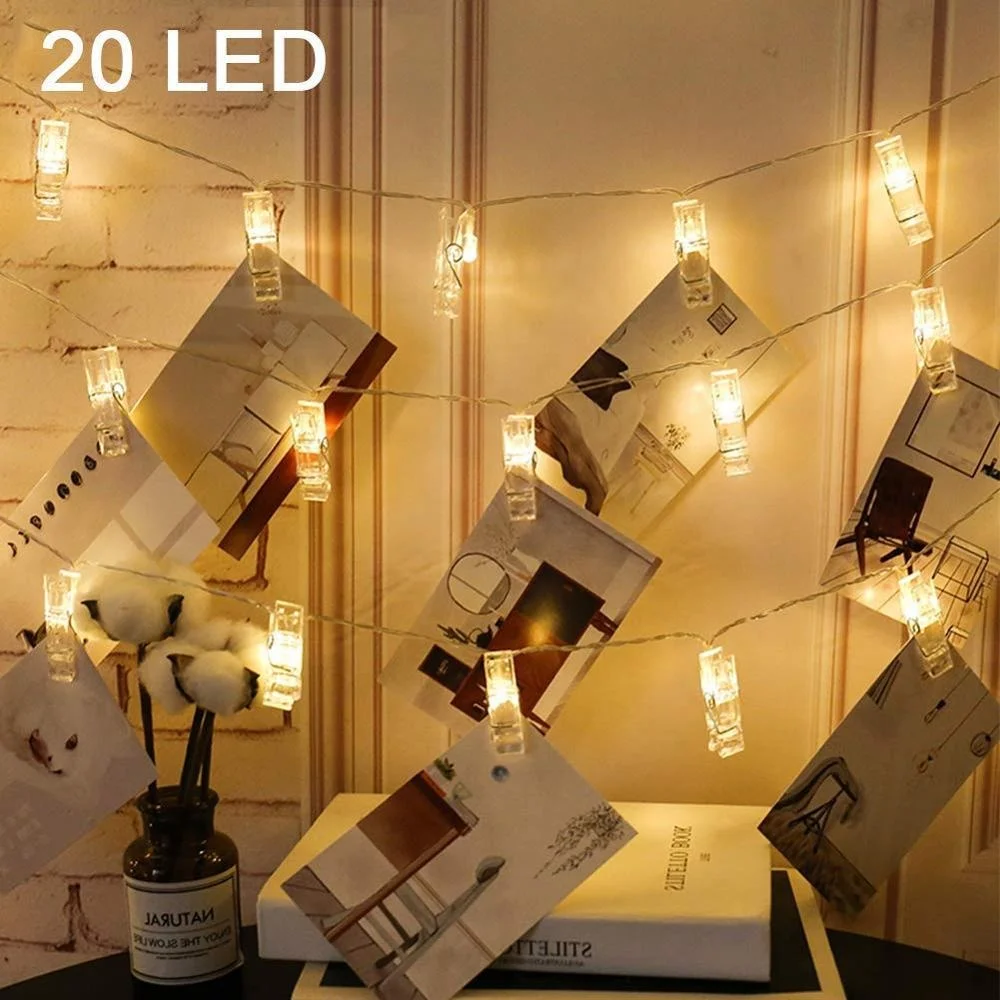 20 Clips 20 LED Photo Clip String Light Christmas New Year Party Wedding Decoration Fairy lights