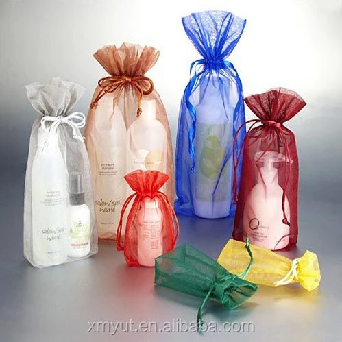 Custom Printed Large Wedding Organza Drawstring Tea Shoe Bag/organza Pouch
