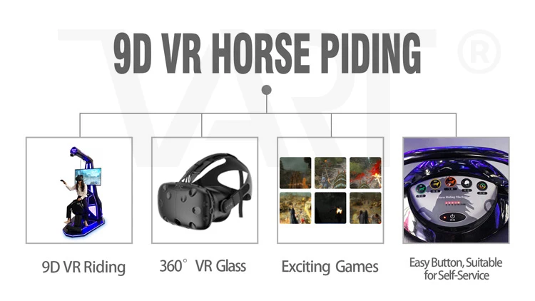 VART Fascinated 9D Game Simulator Shooting/ Riding Vr Equipment Horse Riding Simulator For Sale 