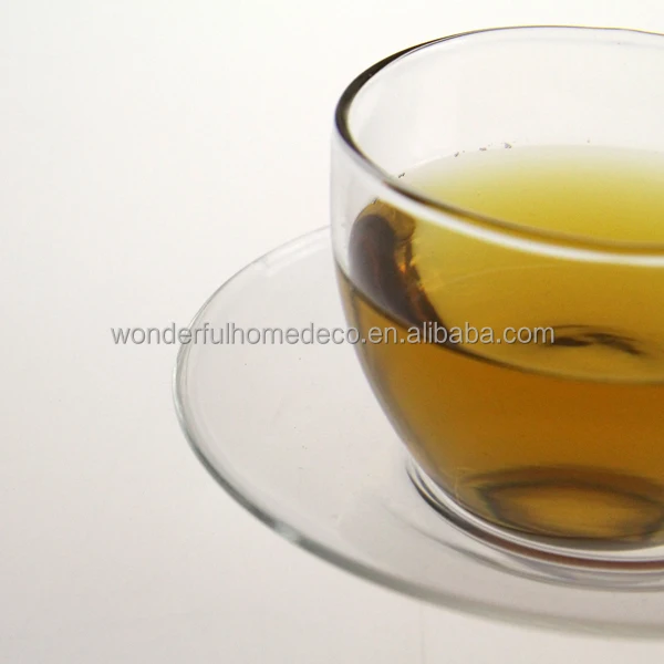 High Quality 130ml Clear Tea Cups With Saucers Glass Cup Coffee Mug Set