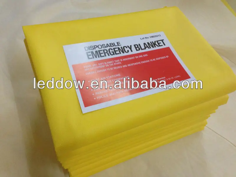 Disposable Nonsterile Heavy Duty Emergency Blanket Yellow Emergency