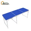 180cm 6ft Long Folding Aluminum Tube MDF Picnic Table, Collapsible Portable Camping Table w/6pcs Foldable Stools Set Adjustable