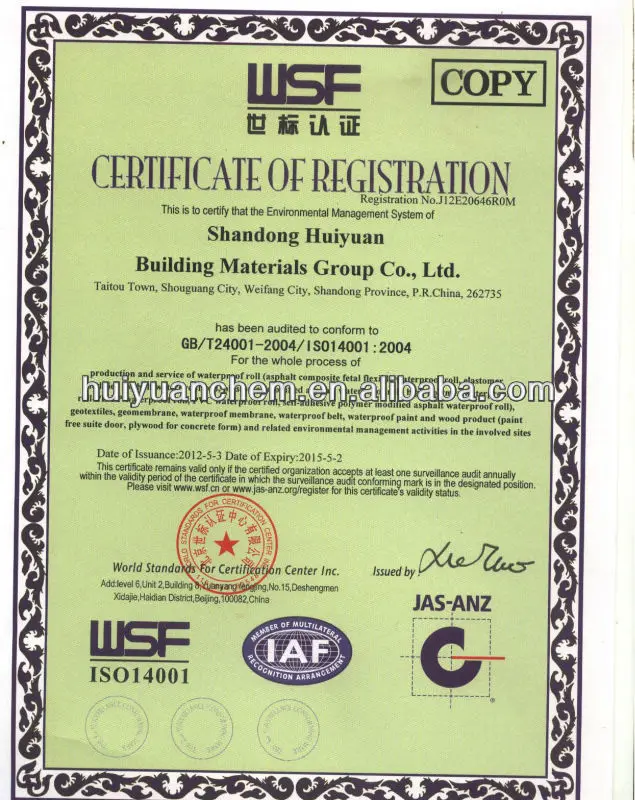 SBS/APP waterproofing materials for concrete roof