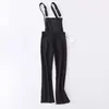 Z30555A Fashion new style women washed raw trumpet high elastic denim overalls trousers
