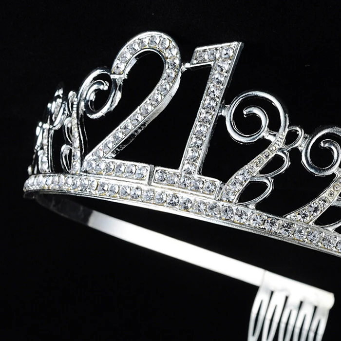 Rhinestone 21st Birthday Crown Tiaras 21st Birthday Decorations