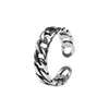 F1025 Unisex Thai silver strap shape twisted open ring for men and women by Moyu