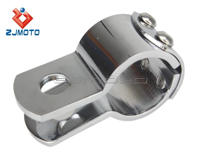 MOTORCYCLE FRAME CLAMPS CHROME 1 1/4" ENGINE BAR FOOTPEG MOUNTS ADAPTER