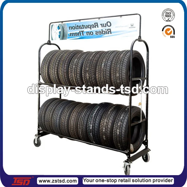 Factory Made Truck Tire Metal Display Rack Or Car Tyre Exhibition Stand