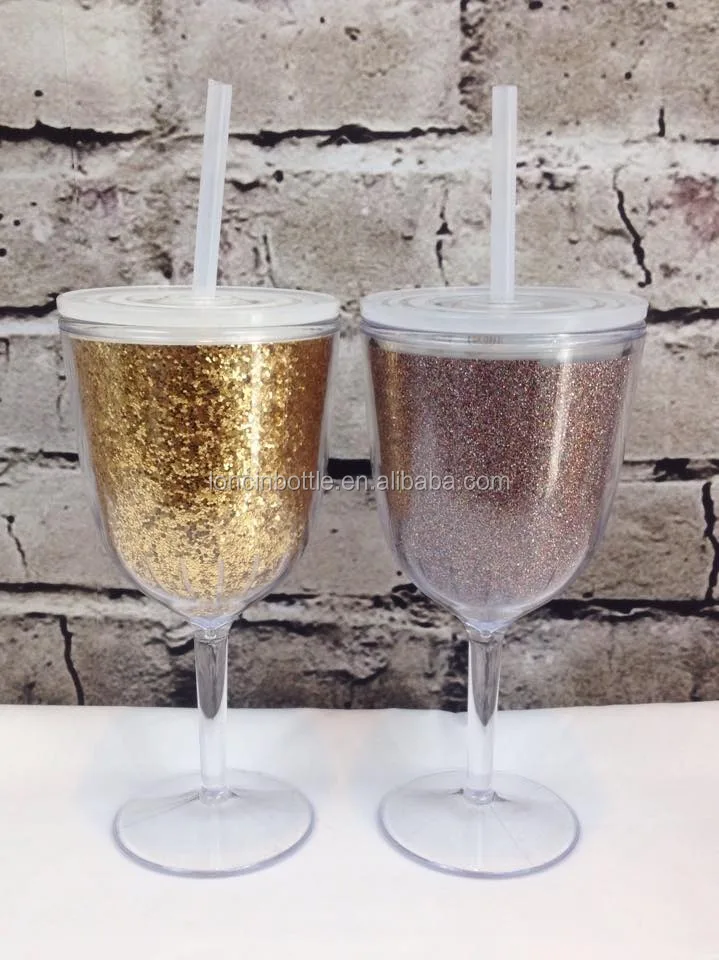 silver plastic wine goblets