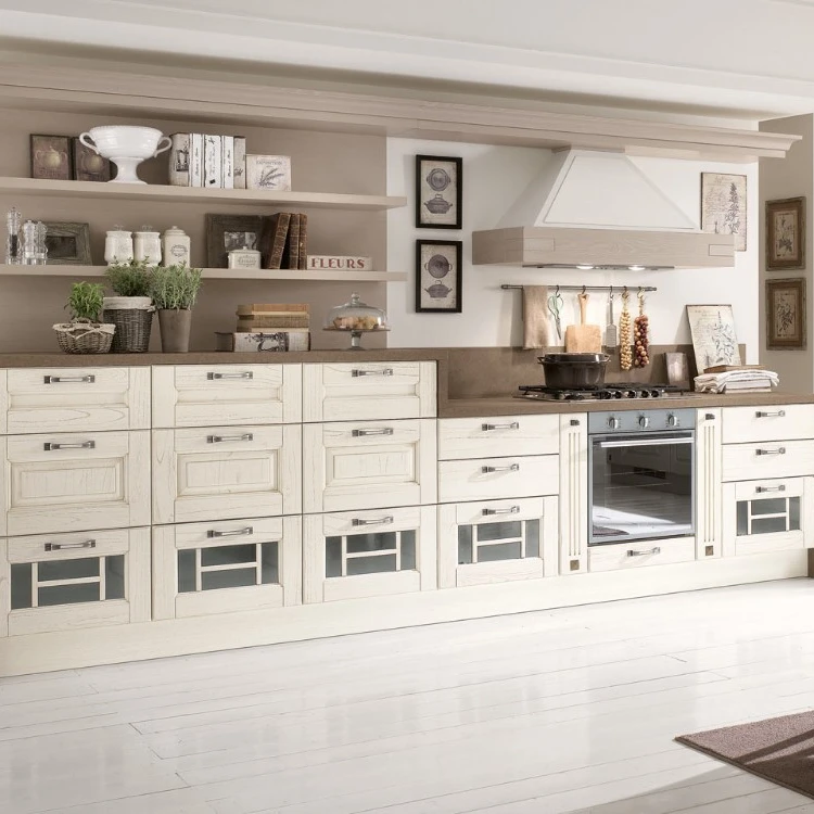 Long Lifetime Maple Driftwood French Country Kitchen Cabinets