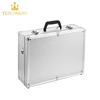 Professional Aluminum Tool Box Hard Case Rugged Textured Carrying Case Divides Suitcase with Carrying Handle