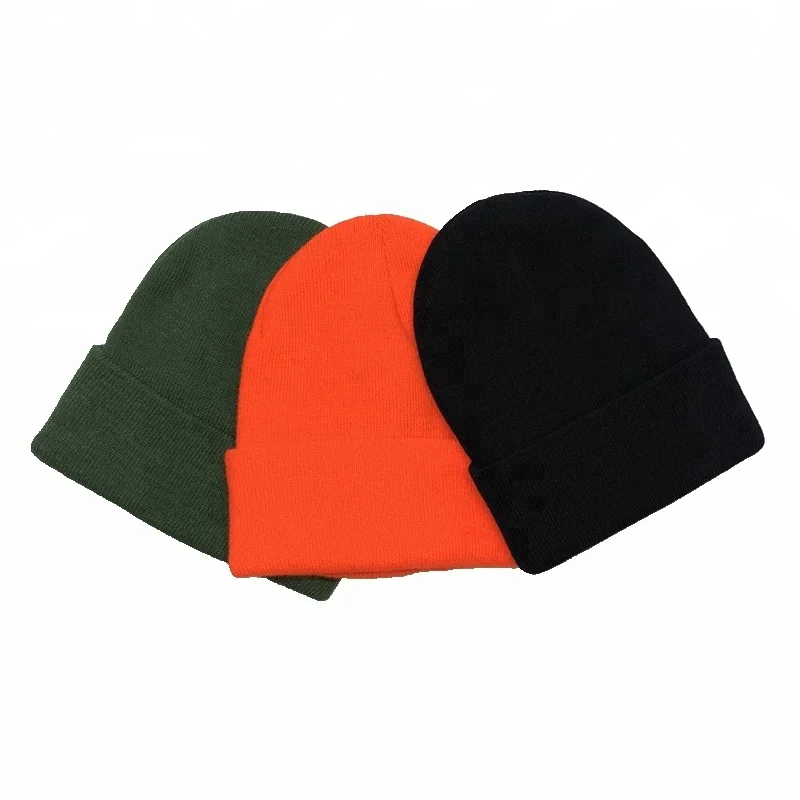 2018 hot selling cheap plain knit beanie hats for promotional gifts