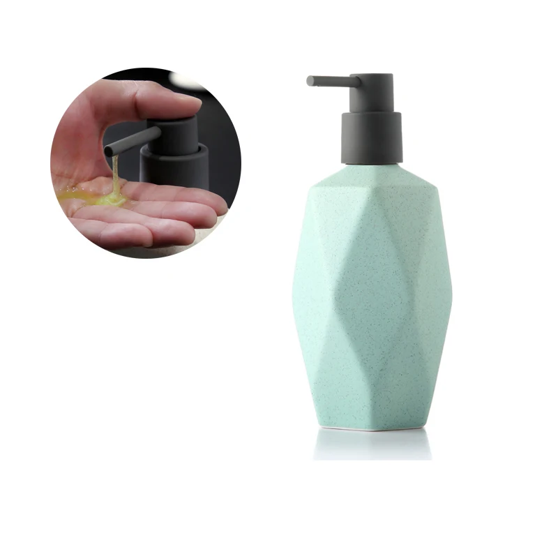 
Drop type elegant eco friendly ceramic bathroom set accessories emulsion pump bottle 
