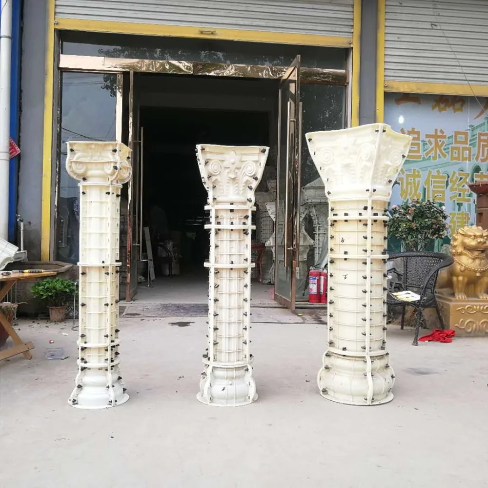 Precast Decorative Concrete Roman Column Pillar Plastic Molds For Sale
